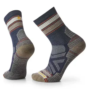 Men's Hike Light Cushion Striped Mid Crew Socks - Deep Navy