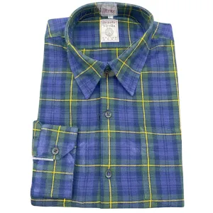 Men’s Viyella London Flannel Check Shirt Kensington – Green  Blue