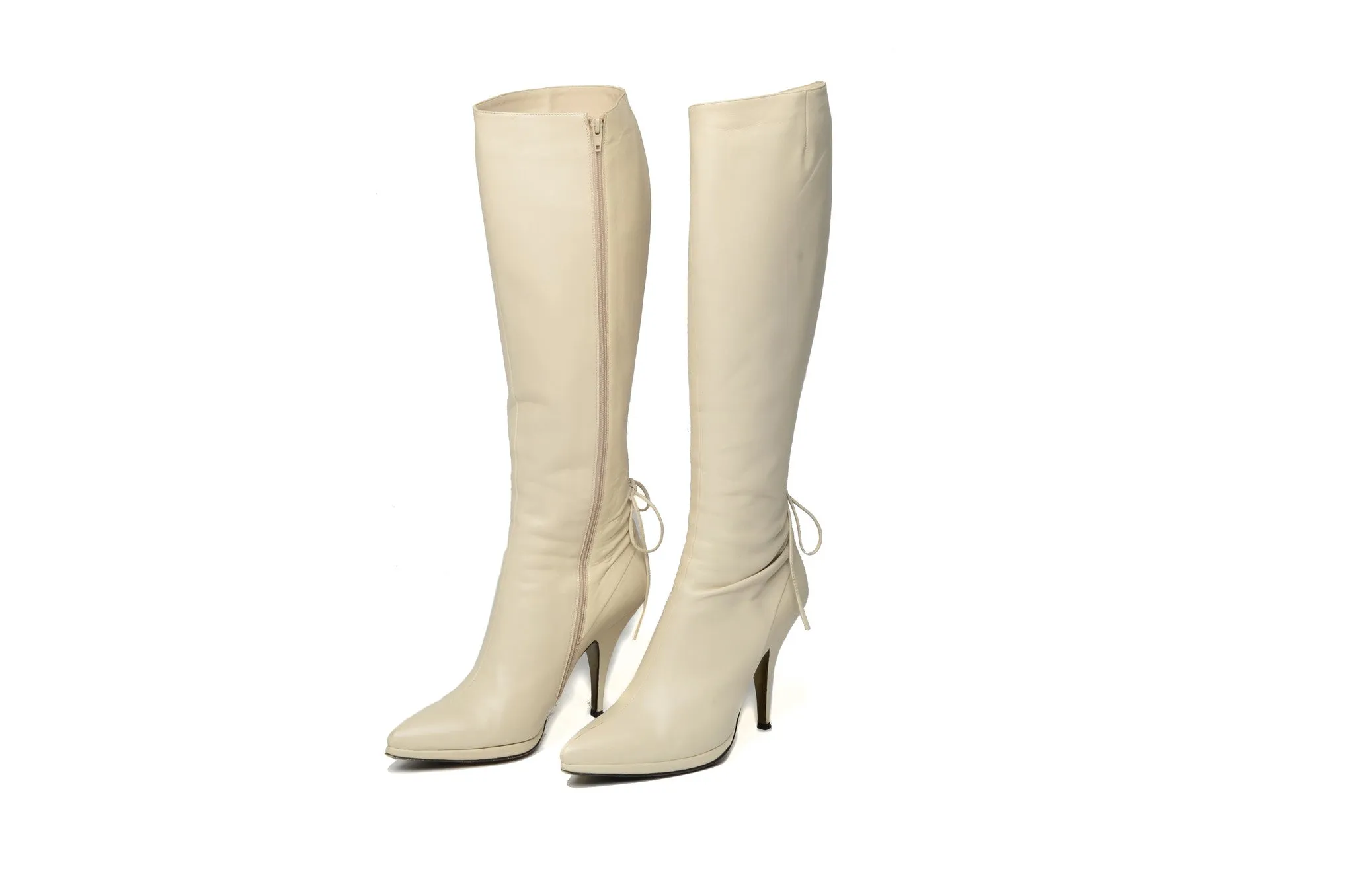 Michel Perry - Cream Knee High Boots - IT 39