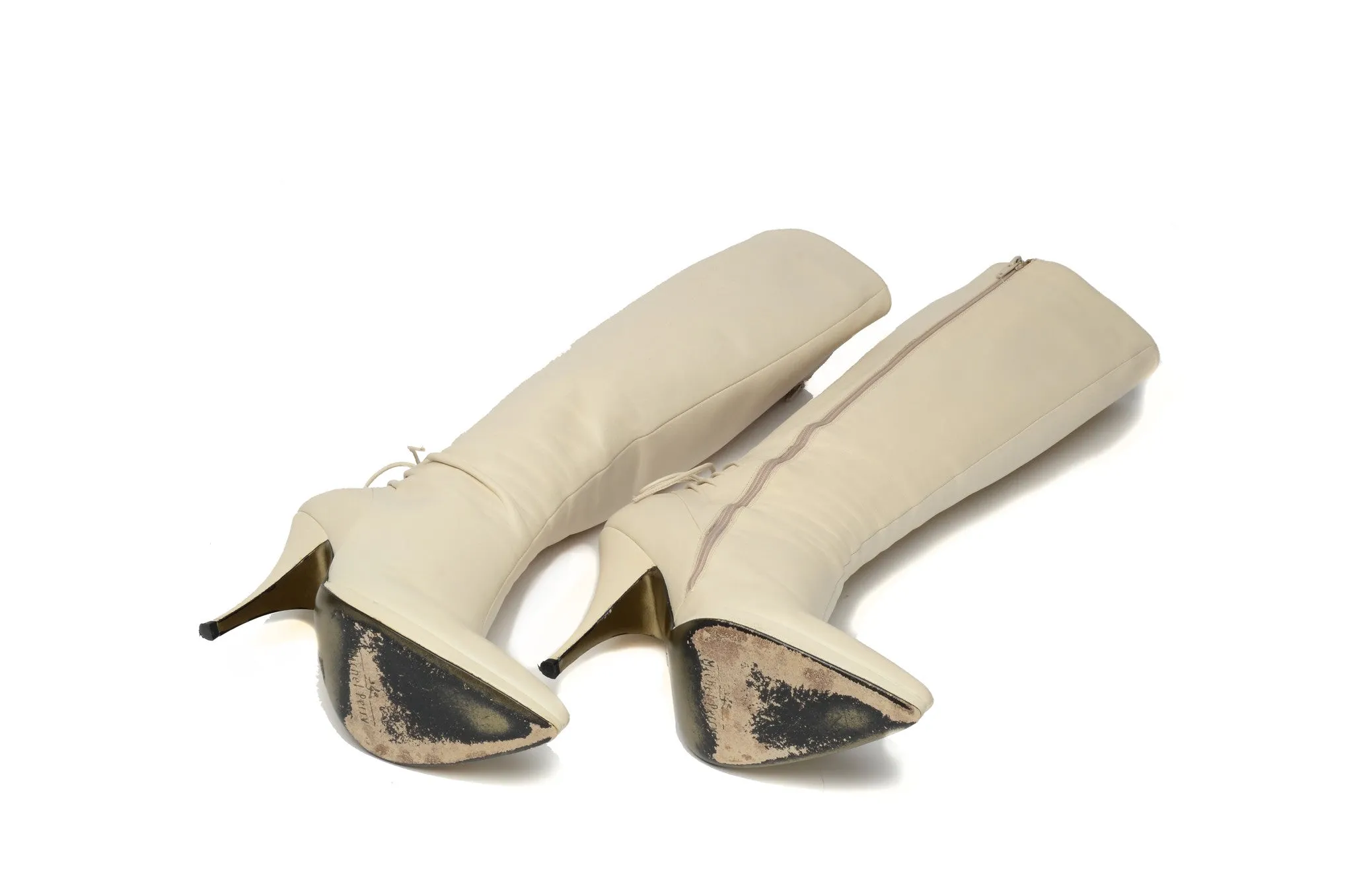 Michel Perry - Cream Knee High Boots - IT 39