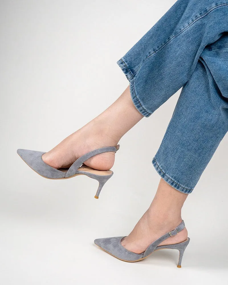 Mid Heel Minimalist Suede Pointed Toe Pumps