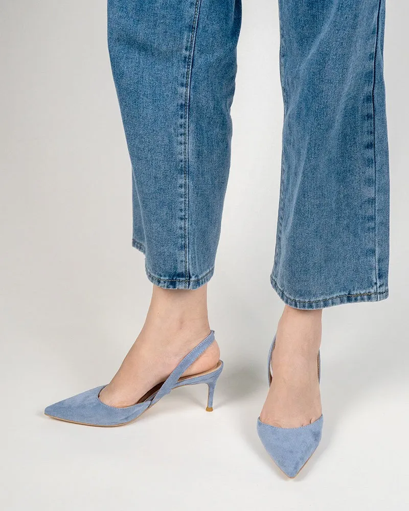 Mid Heel Minimalist Suede Pointed Toe Pumps