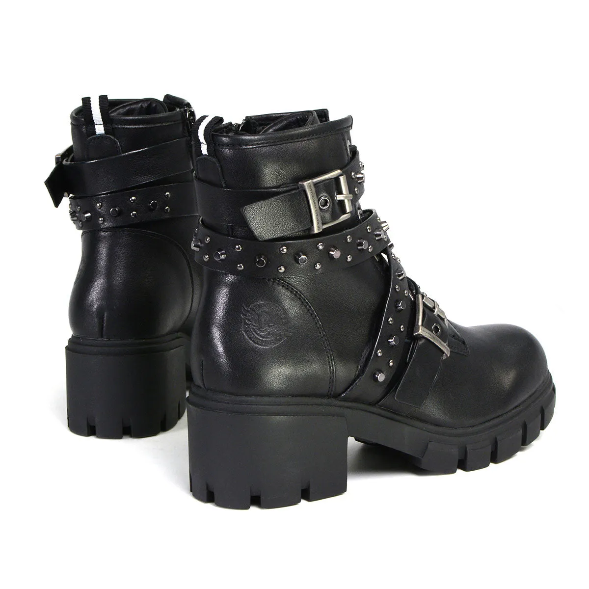 Milwaukee Leather MBL9444 Women's Bruiser Premium Black Lace-Up