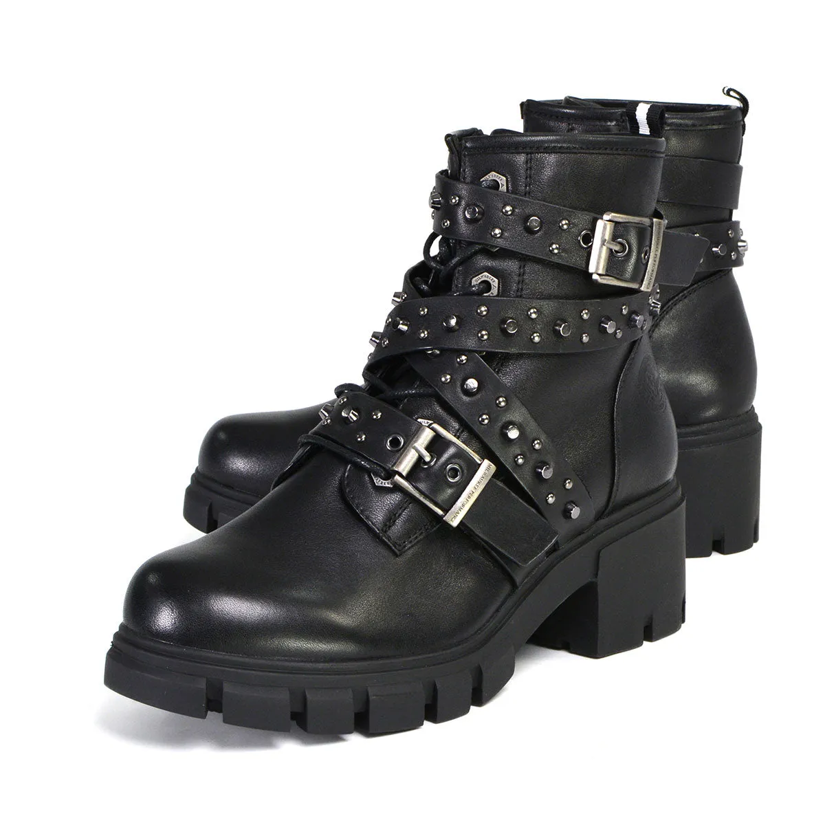 Milwaukee Leather MBL9444 Women's Bruiser Premium Black Lace-Up