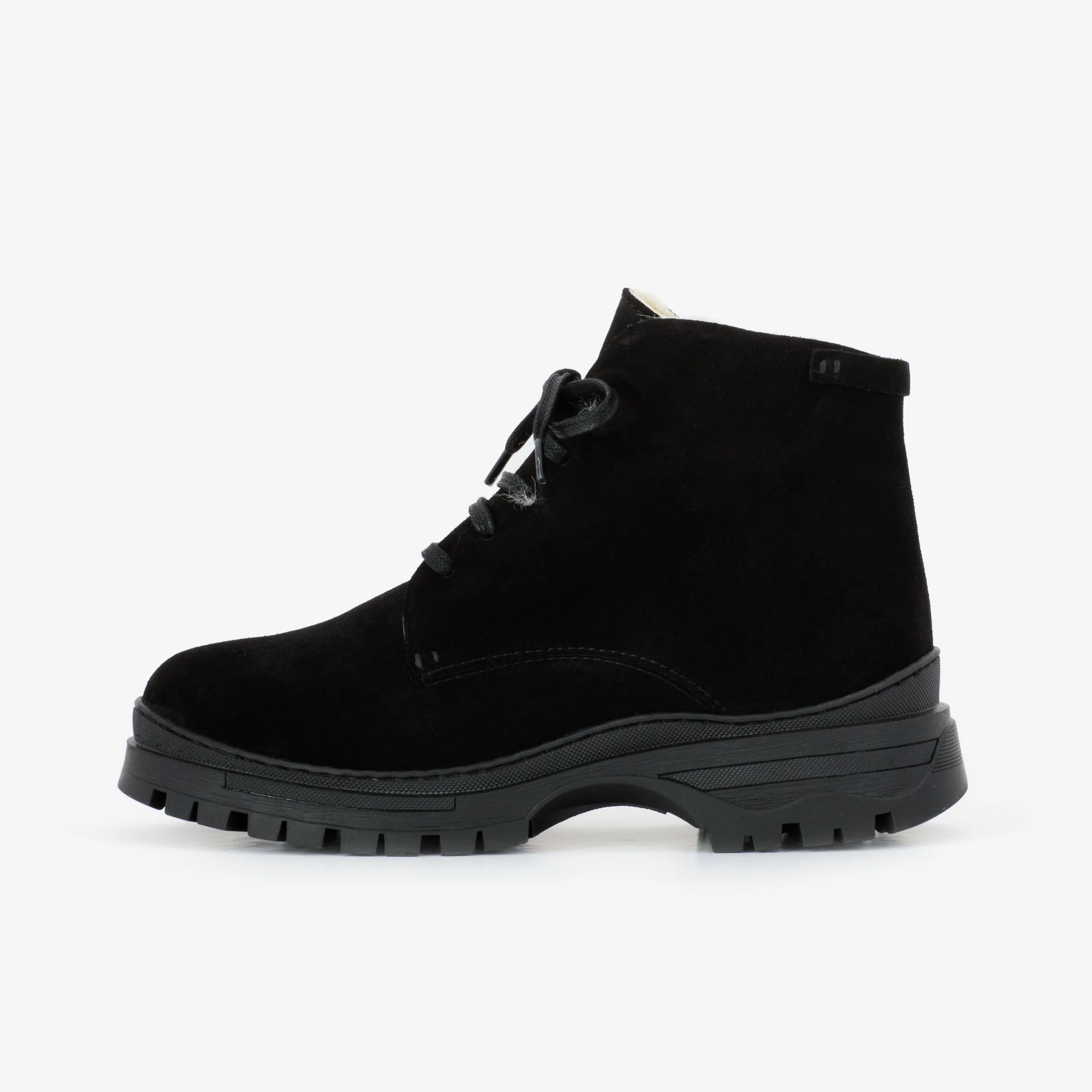 Ola Suede Hiking Boot Black Merino