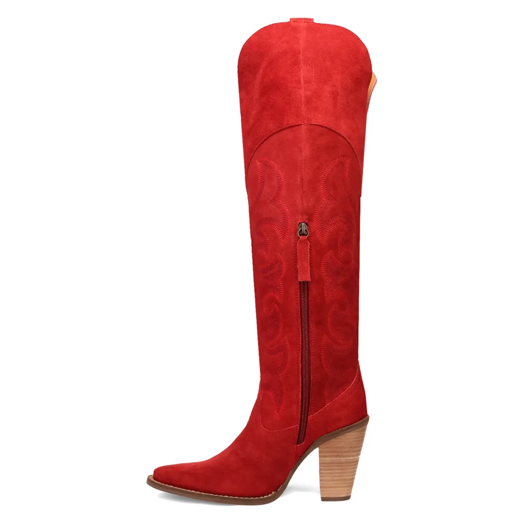 Online Exclusive | Dingo | Primadonna Suede Leather Boot in Red **PREORDER