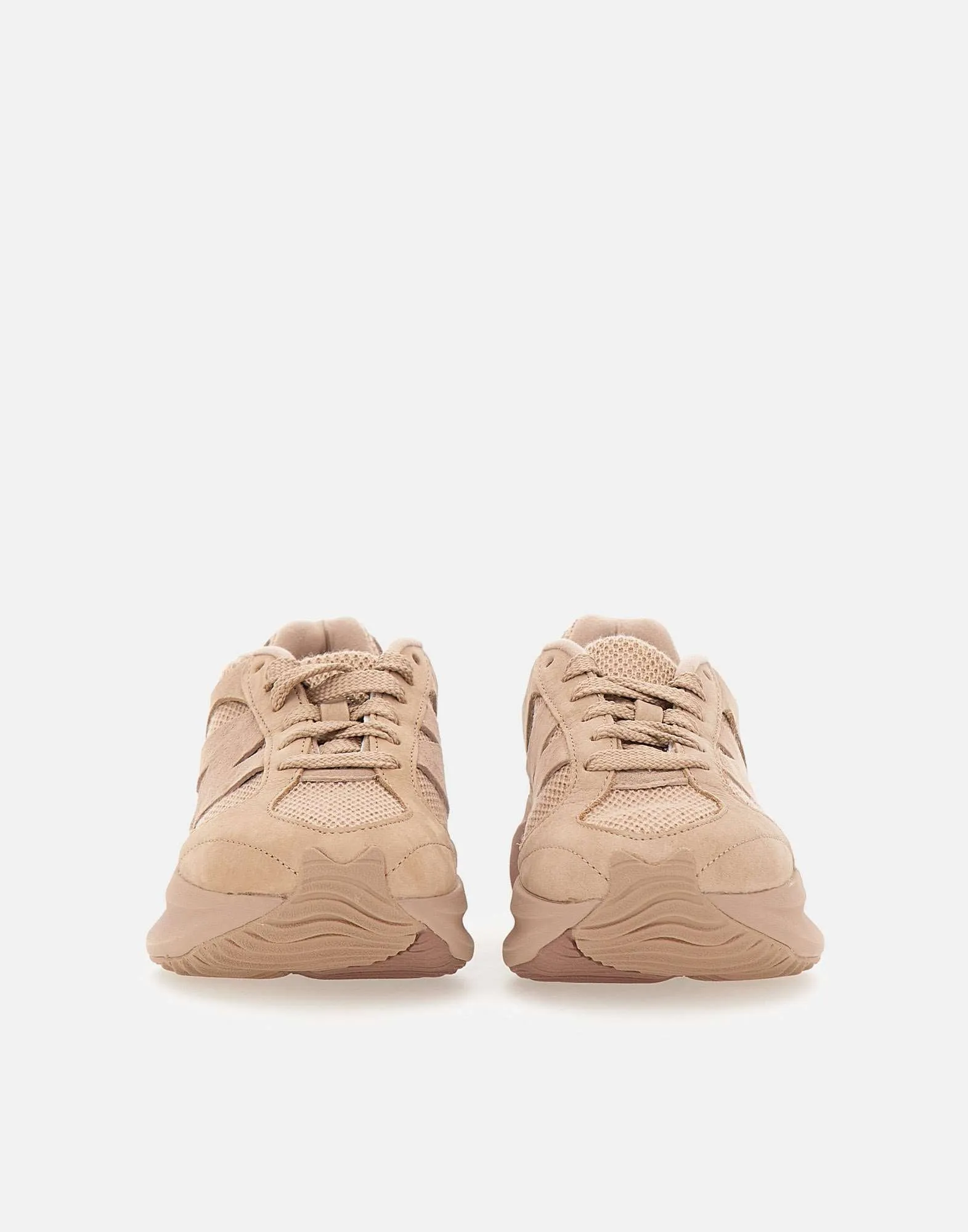 Pink and Beige Minimalist Leather Sneakers