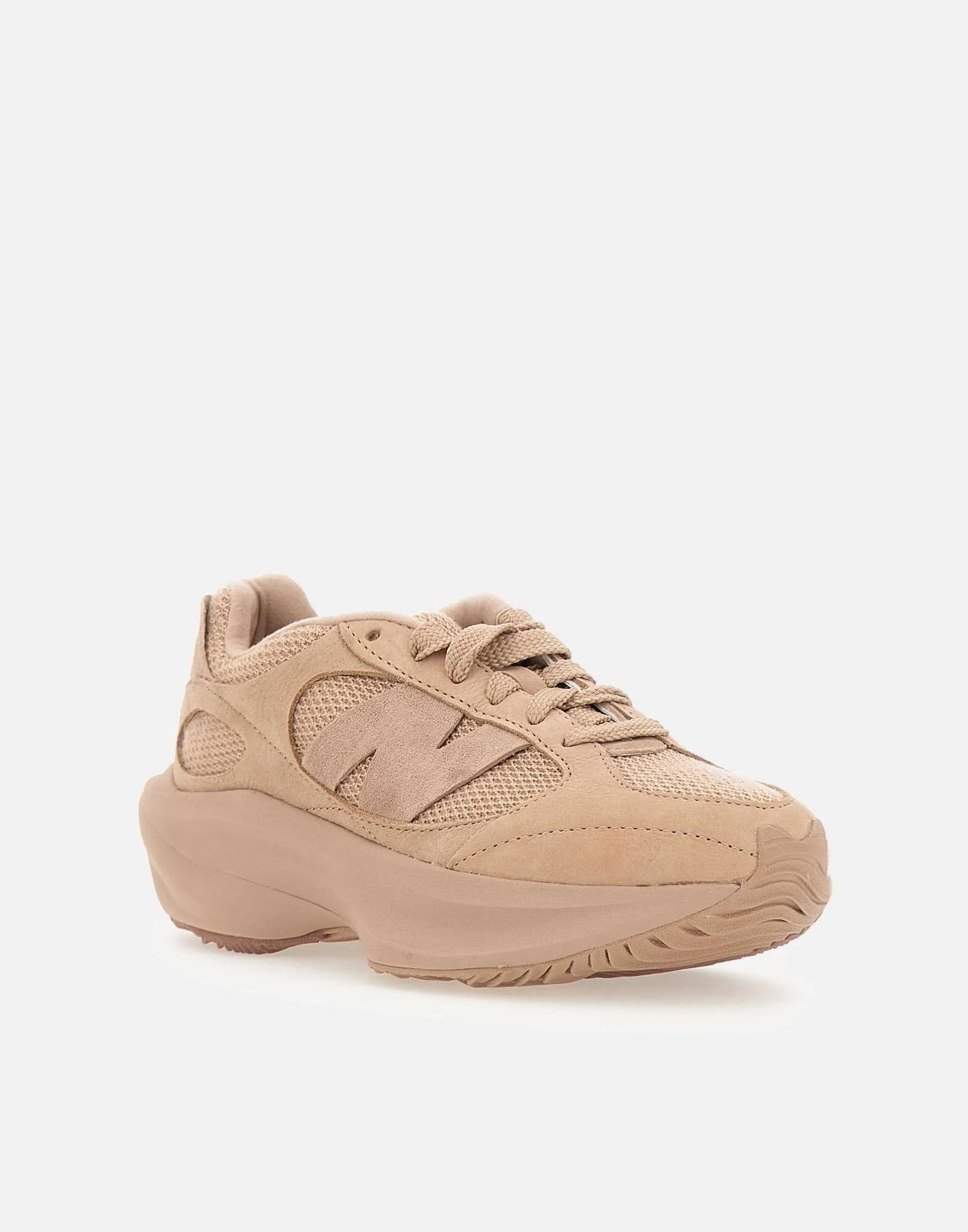 Pink and Beige Minimalist Leather Sneakers