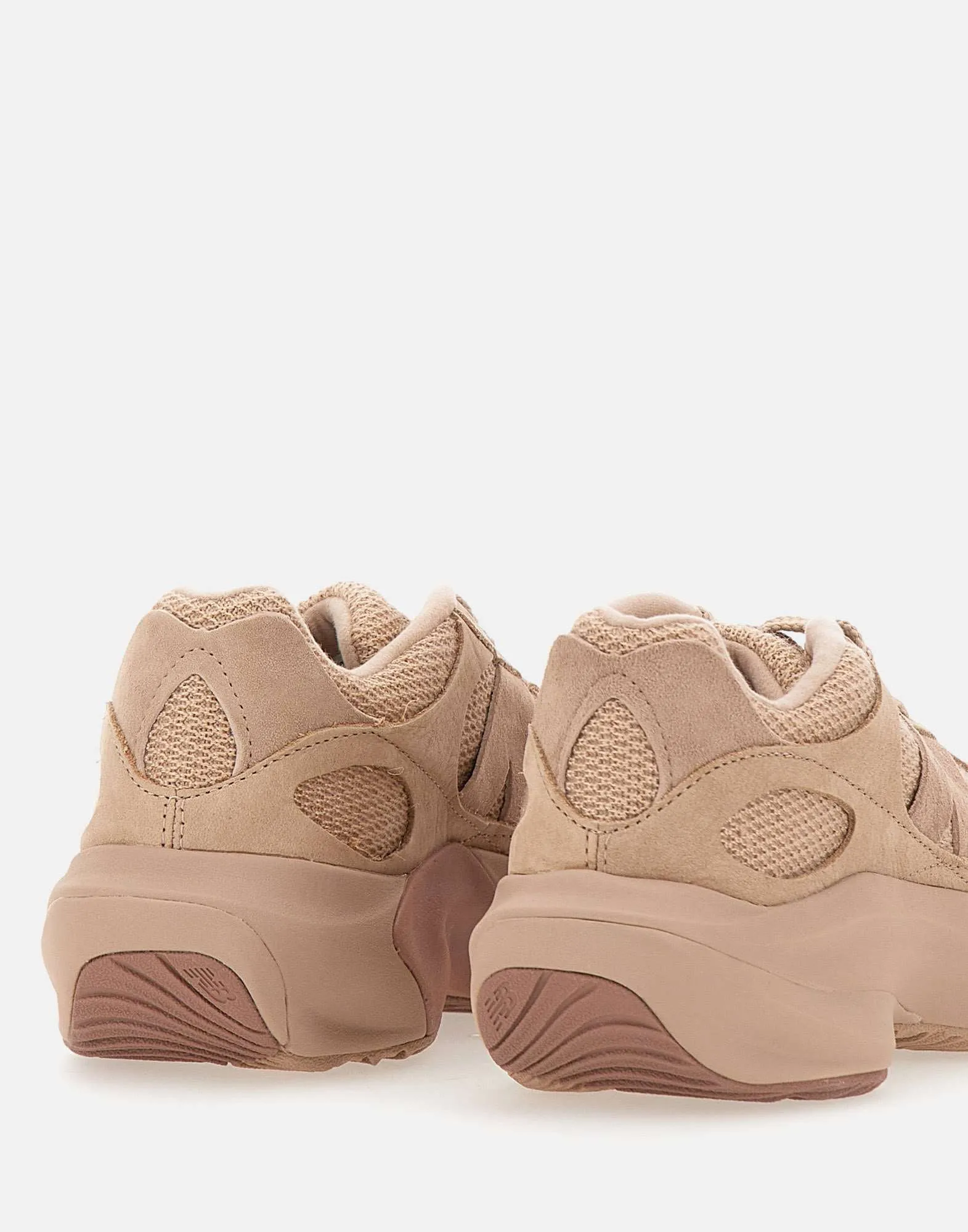 Pink and Beige Minimalist Leather Sneakers