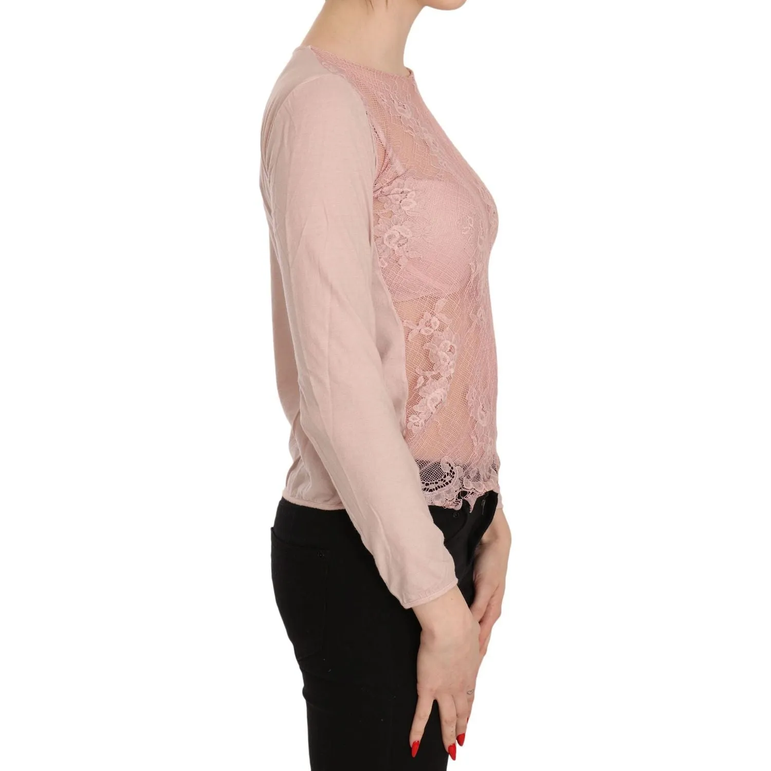 PINK MEMORIES Chic Pink See-Through Cotton Blouse