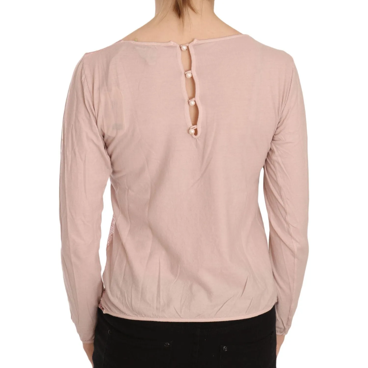 PINK MEMORIES Chic Pink See-Through Cotton Blouse