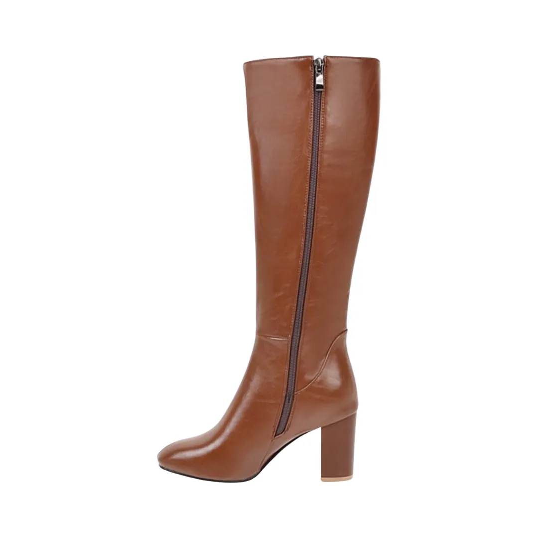 Pre Order:  Chunky High Heel Knee High Boots