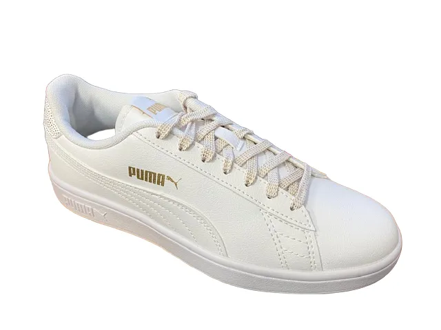 Puma scarpa sneakers da ragazzi Smash v2 386197 01 bianco-oro