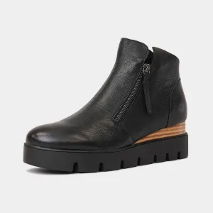 Radio Black Leather Ankle Boots