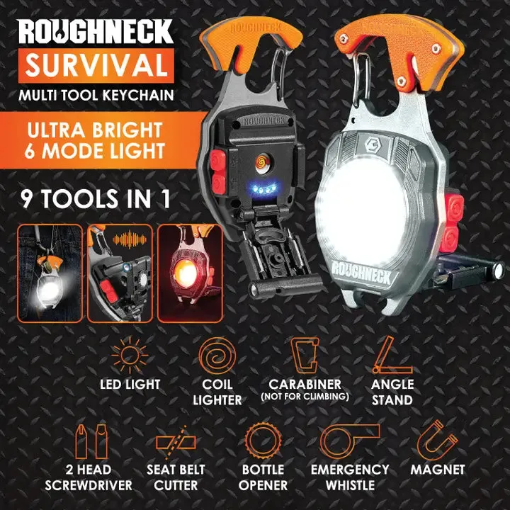 Roughneck Survival Carabiner Multi-Tool   Light 6 Display