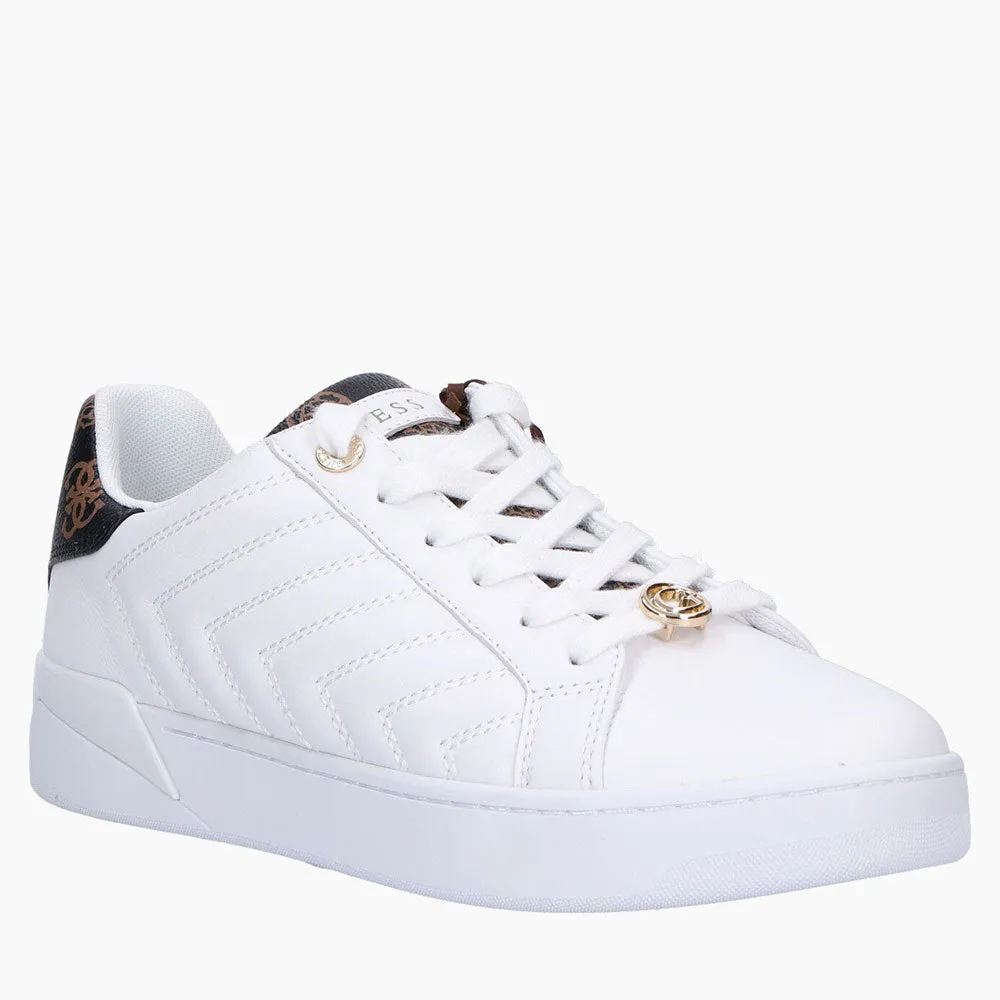 Scarpe Donna GUESS Sneakers Linea Racheel Colore Bianco e Marrone