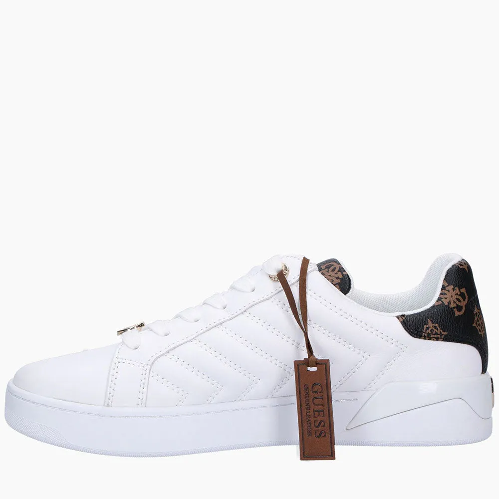 Scarpe Donna GUESS Sneakers Linea Racheel Colore Bianco e Marrone