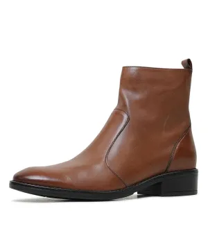 Seline Brandy Leather Ankle Boots