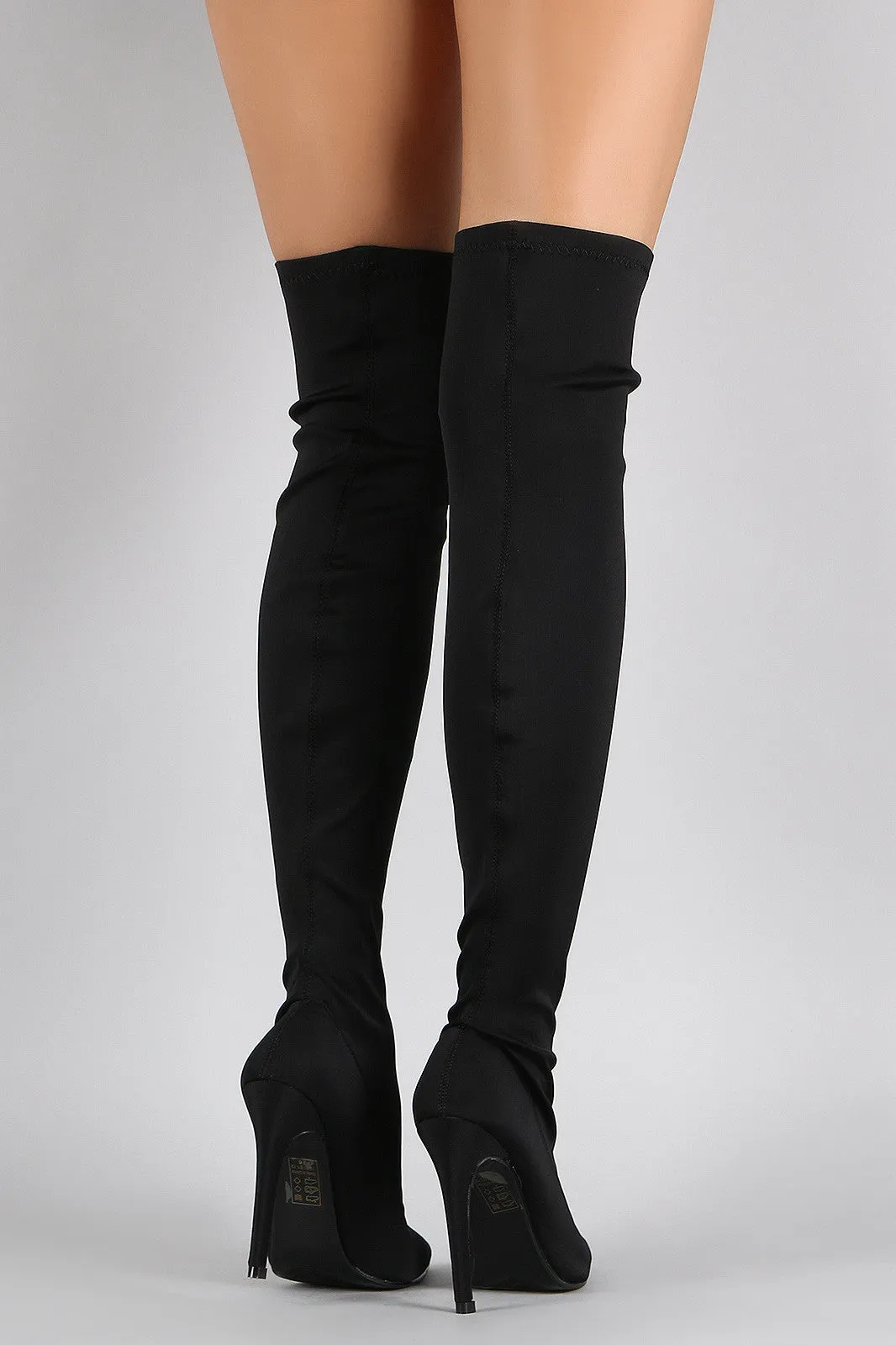 Sleek Stretch Over the Knee Pointy Toe Stiletto Boot