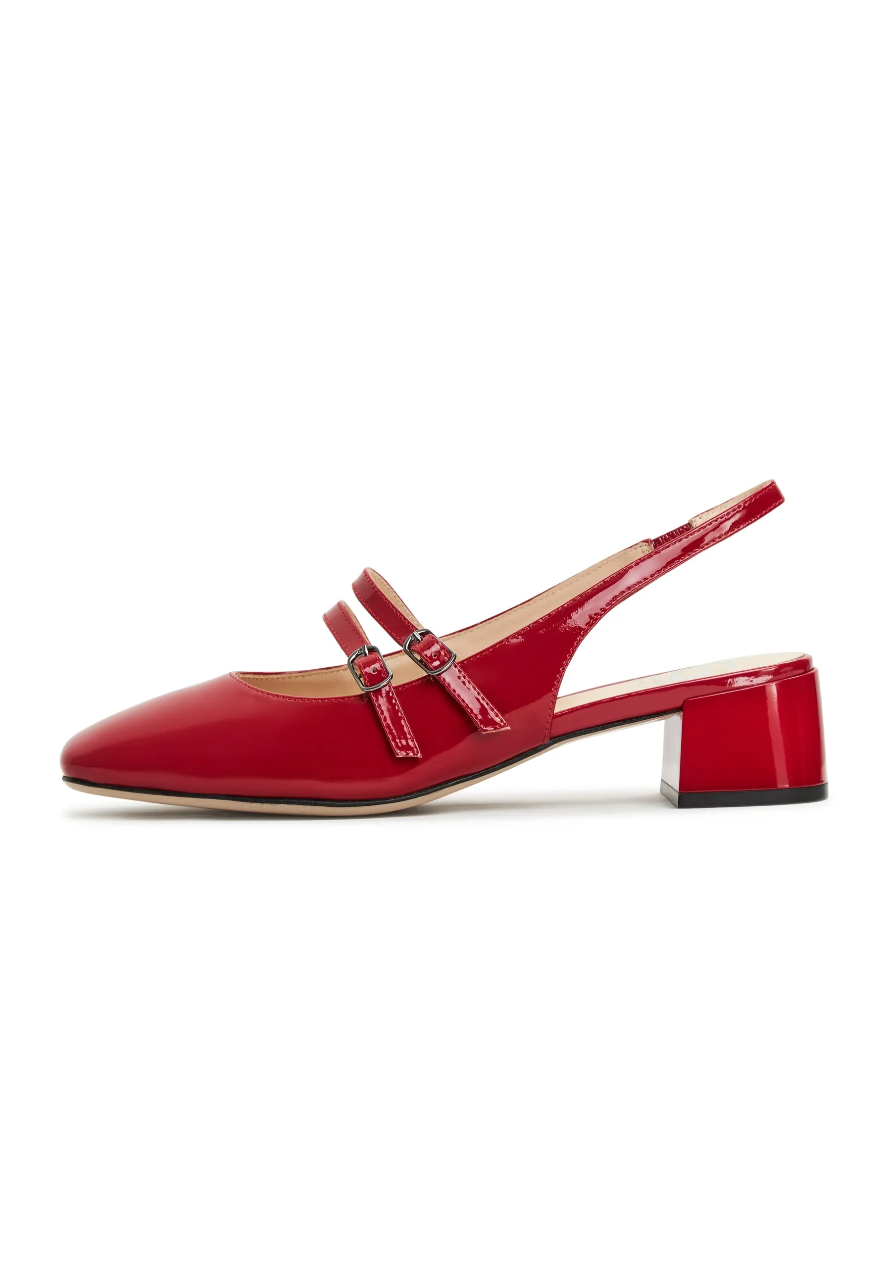 Slingback Block Heels Pumps Marisol - Red