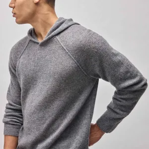 Soft Featherweight Cashmere Hoodie - Heather Grey