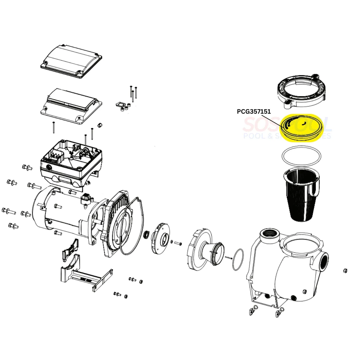 SOSPool Clear Pump Lid For Pentair IntelliFlo and WhisperFlo Pumps | 357151 | PCG357151