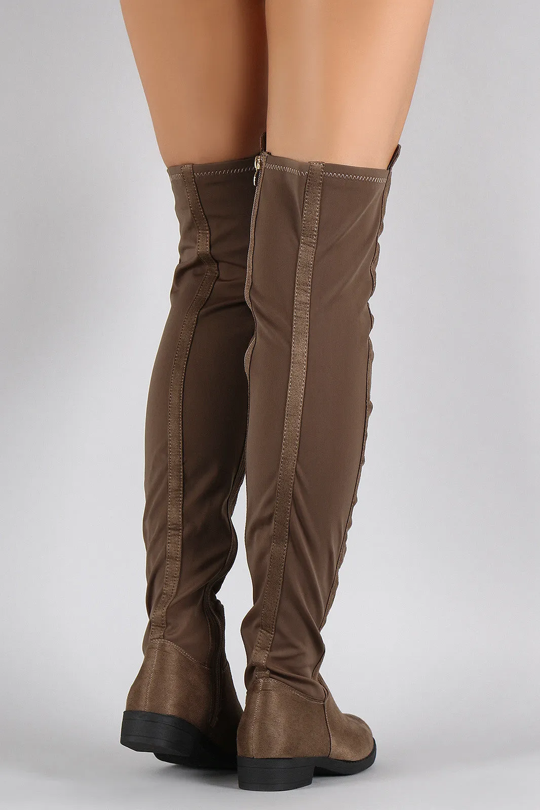 Suede Round Toe Riding Over-The-Knee Boots