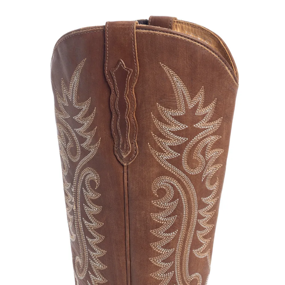 Syllvia Prairie Leather Boots in Bourbon Brown