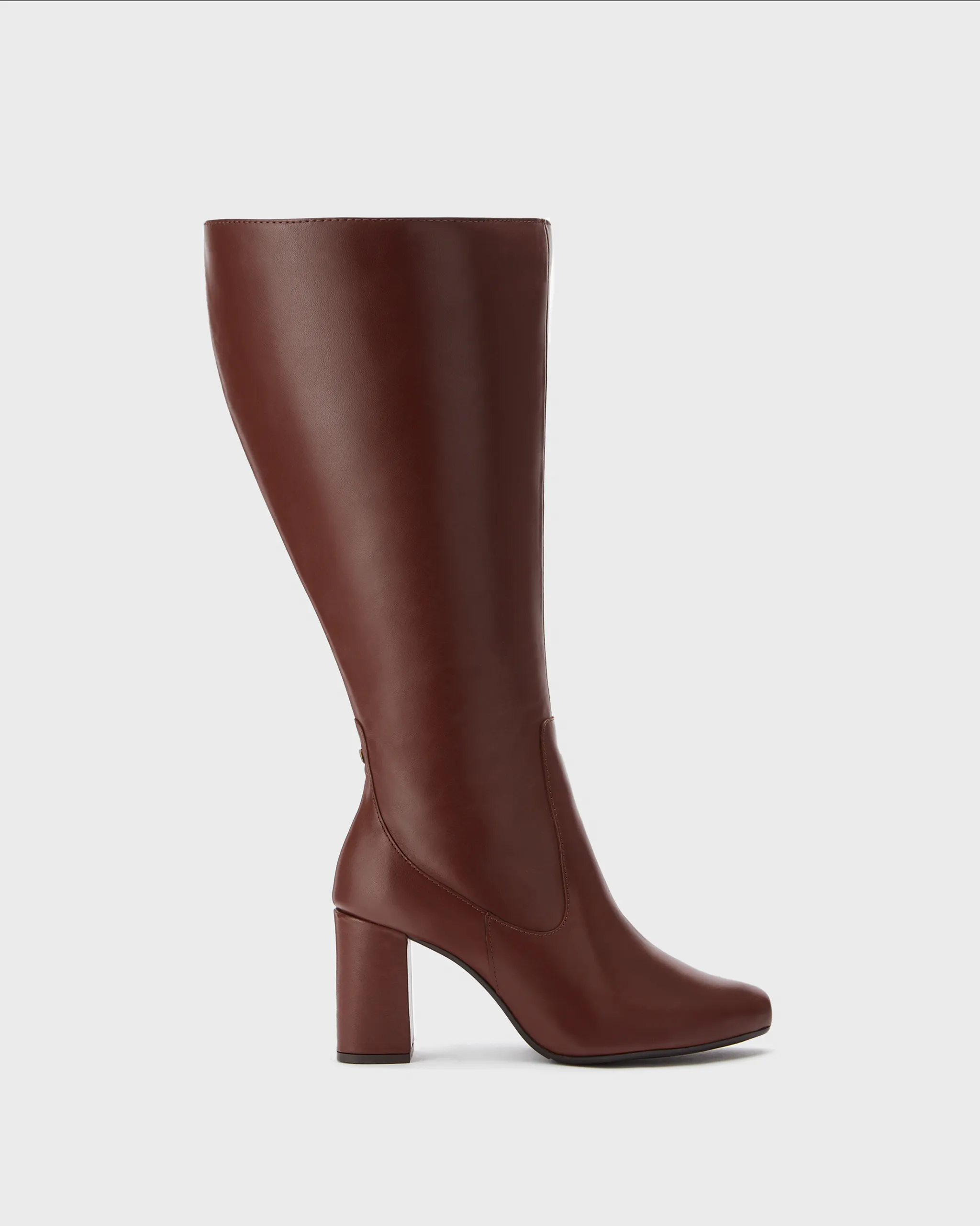 Tabitha Knee High Boots in Brown Leather