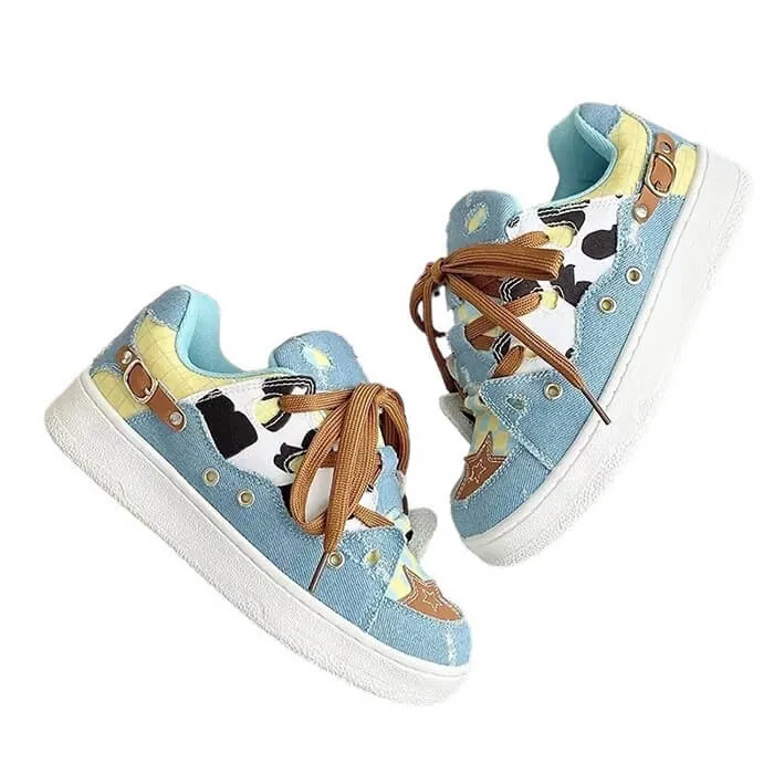 Teen Craft Denim Star Sneakers