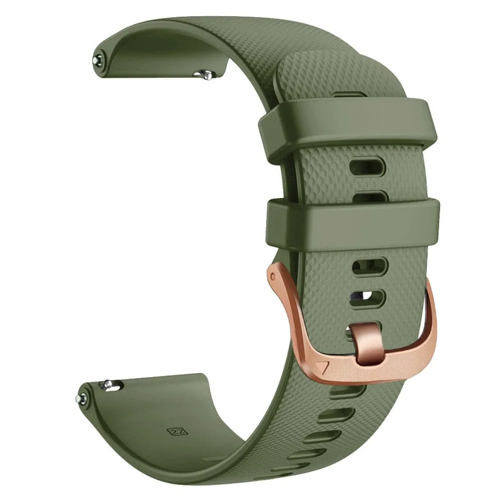 Timex 22mm Range compatible Silicone Watch Straps with Rose Gold Buckles