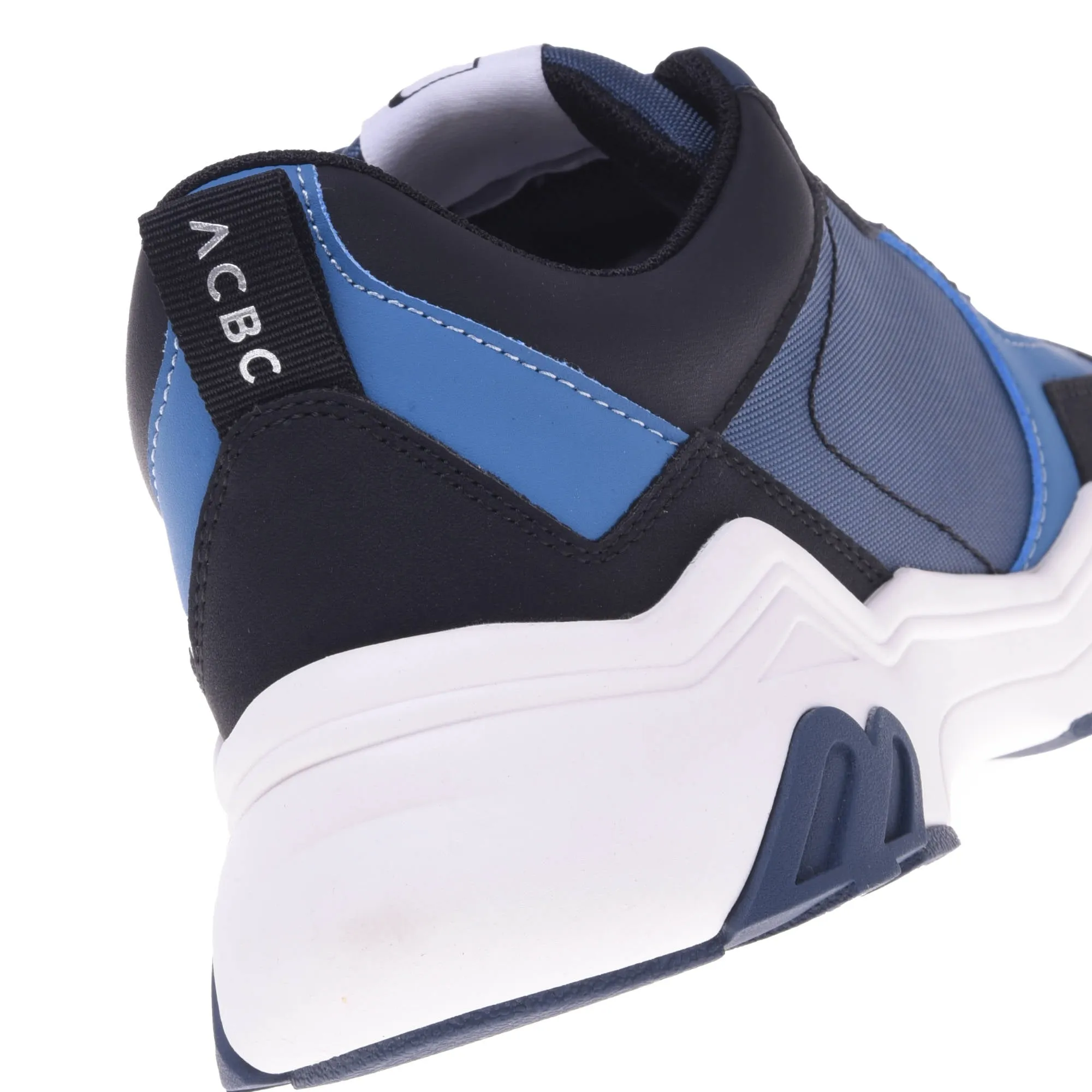 Trainers in black and blue eco-leather