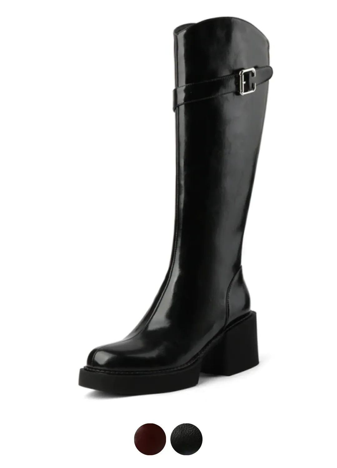 USS Shoes Barbas Women's Leather Knee High Black Boots