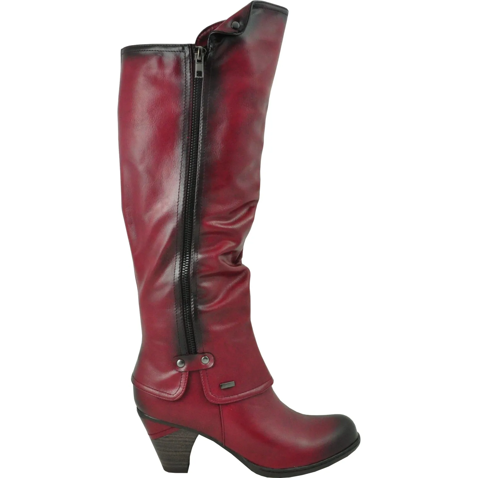 VANGELO Women Boot SD7408 Knee High Dress Boot Bordo Red