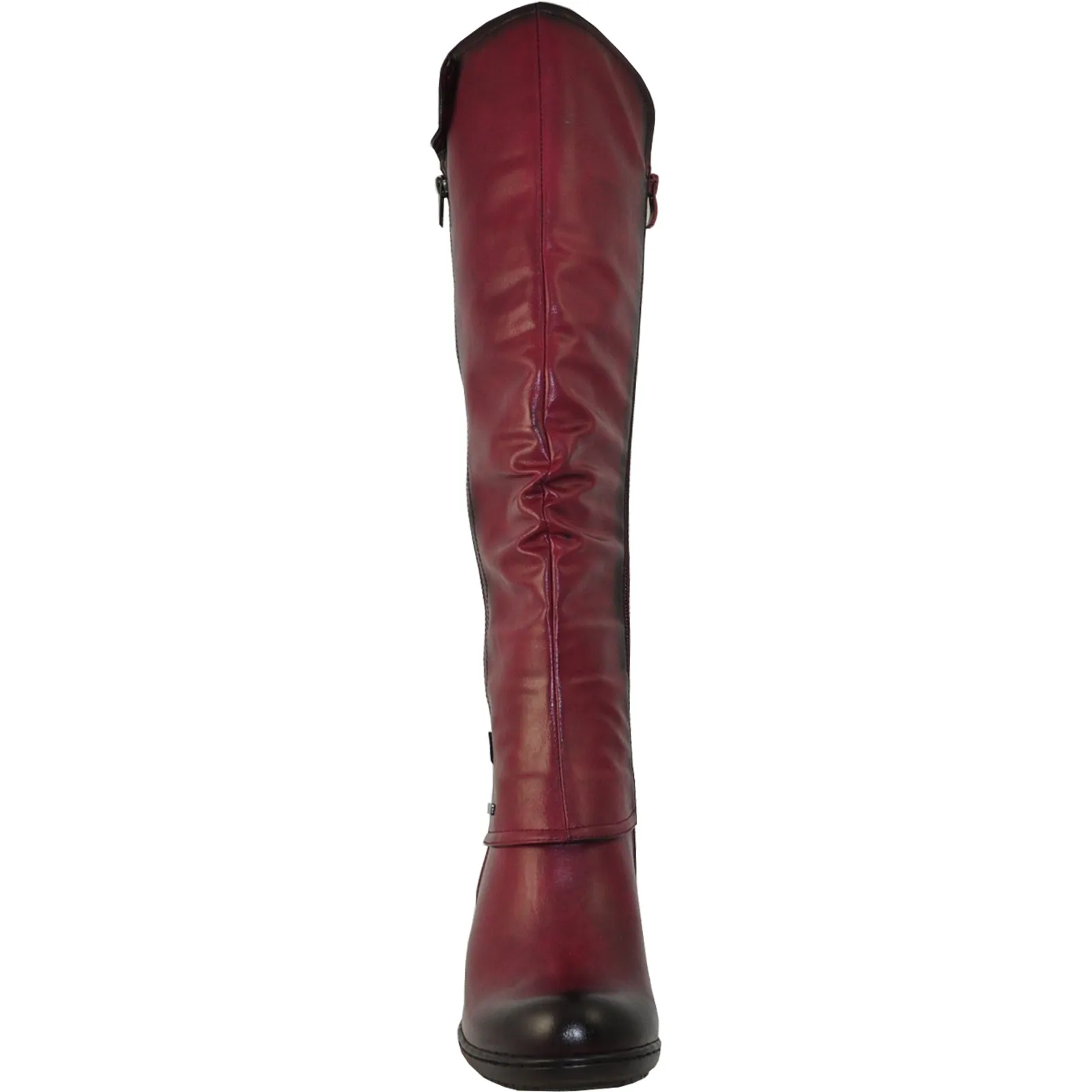 VANGELO Women Boot SD7408 Knee High Dress Boot Bordo Red