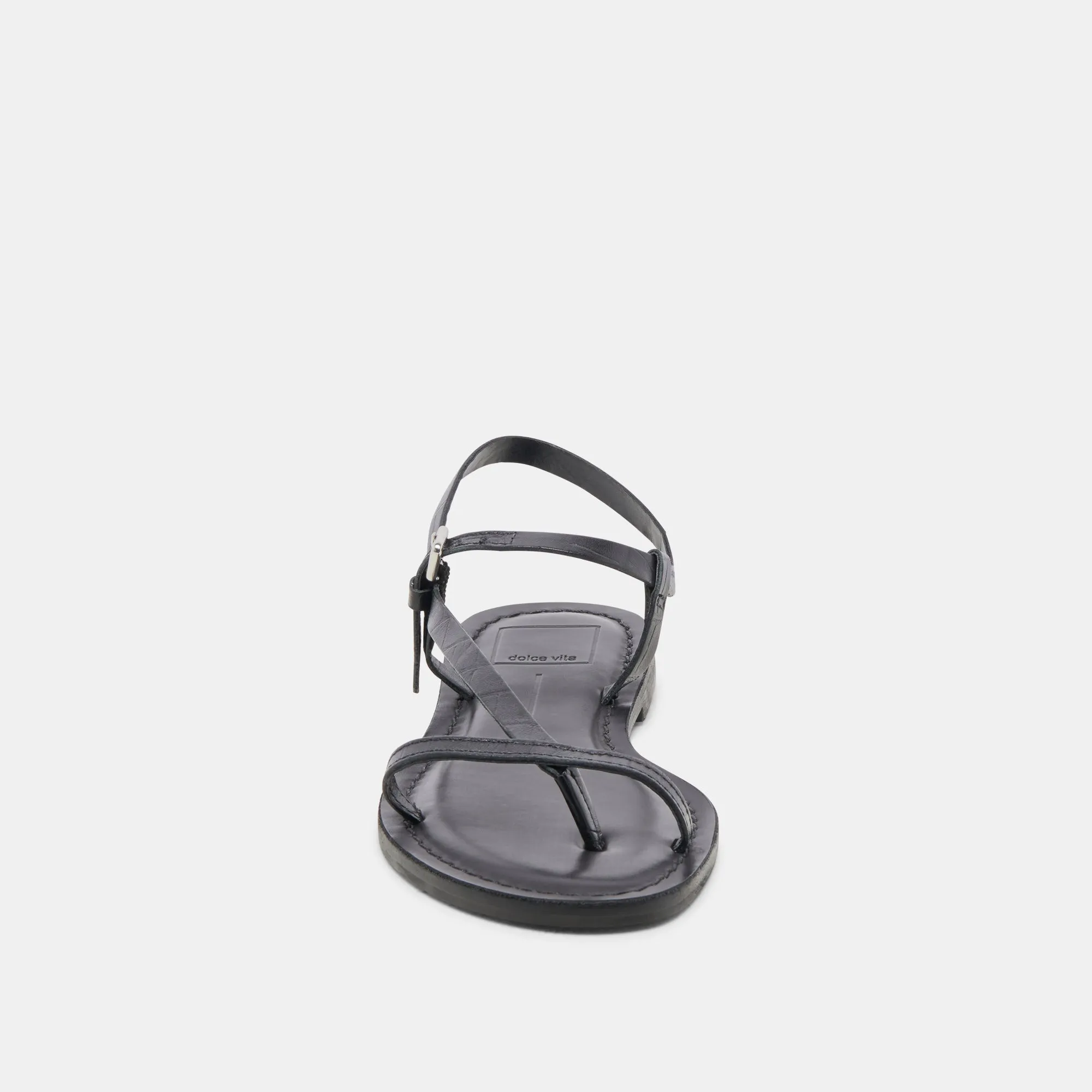 WANDRE SANDALS NOIR EMBOSSED LEATHER