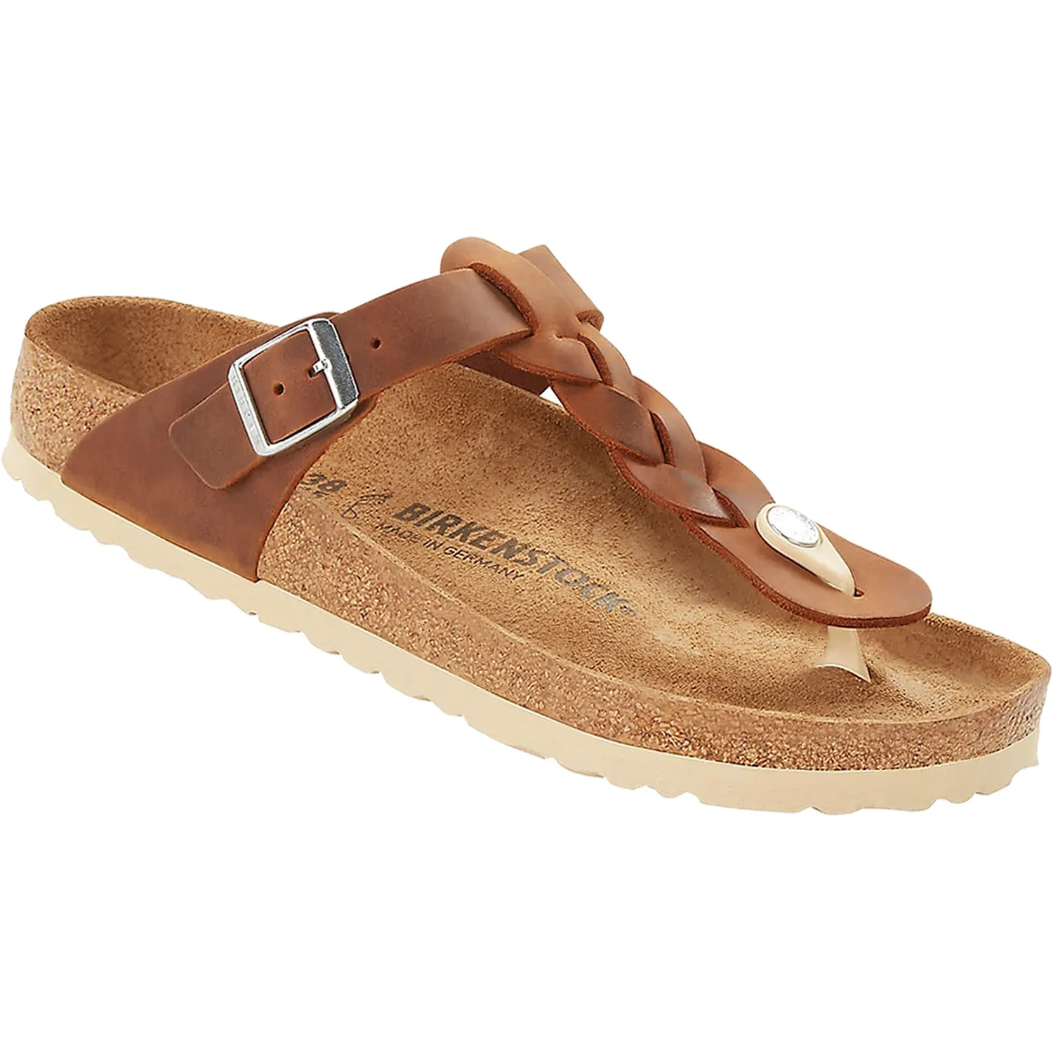 Women's Birkenstock Gizeh Braid Cognac Oiled Leather