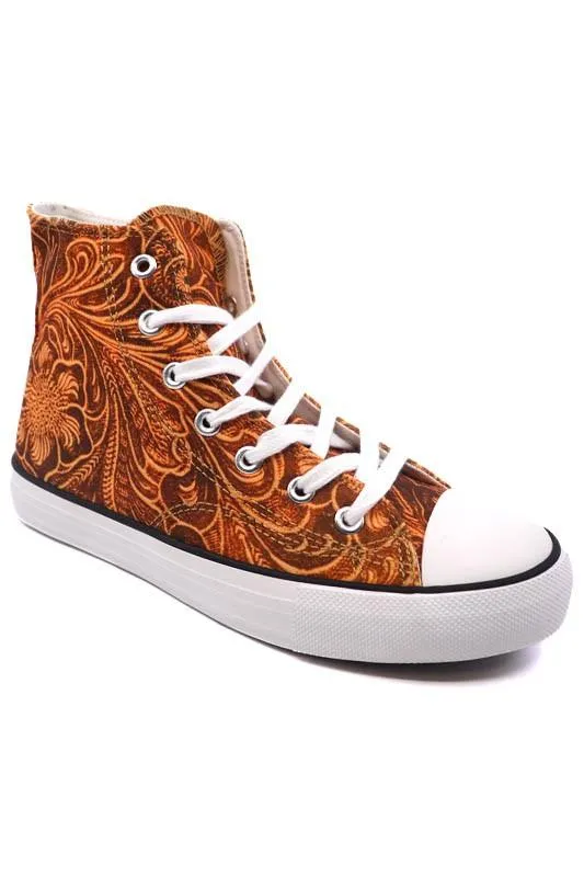 Womens High Top Canvas Sneakers 8 Patterns