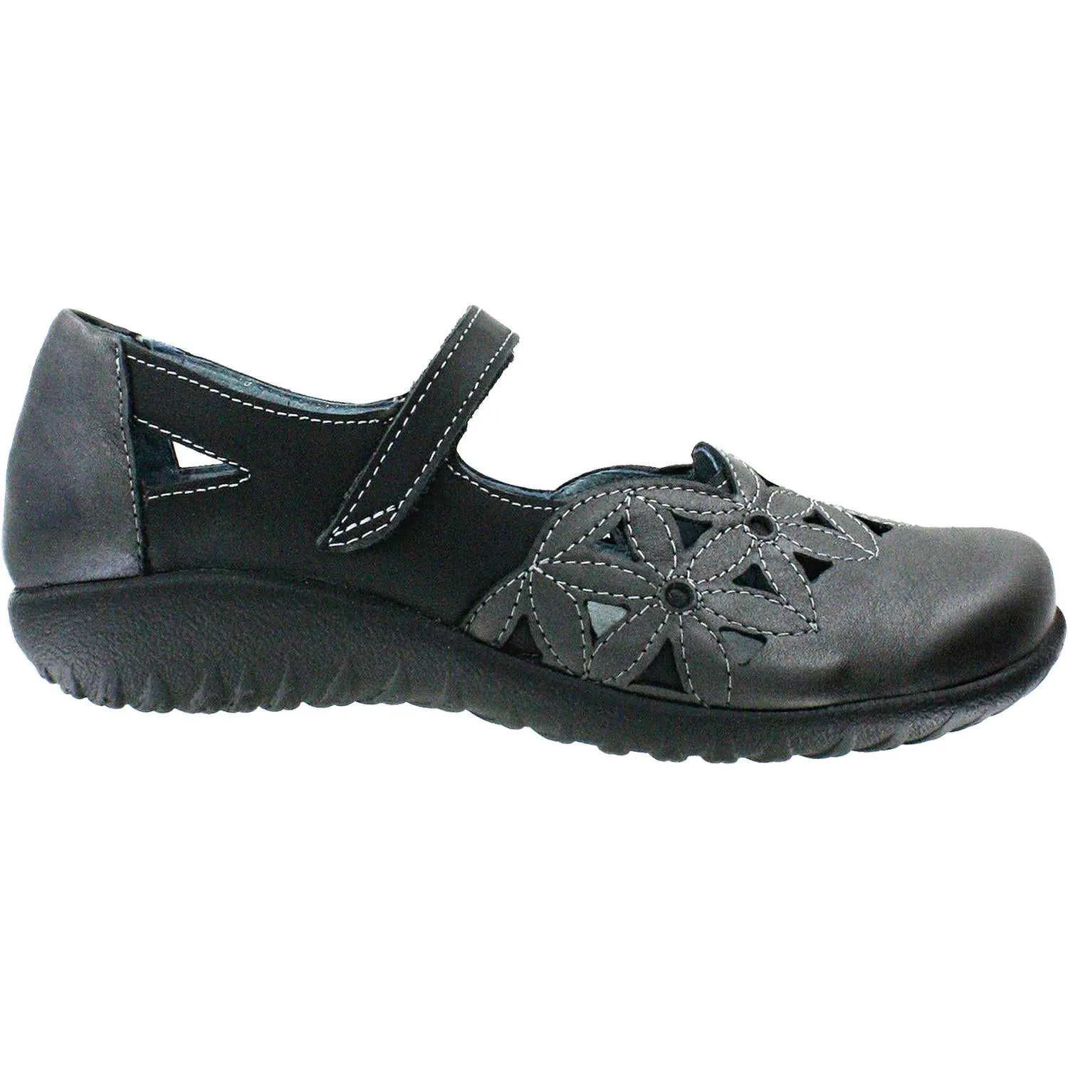 Women's Naot Toatoa Metallic Road/Jet Black Leather