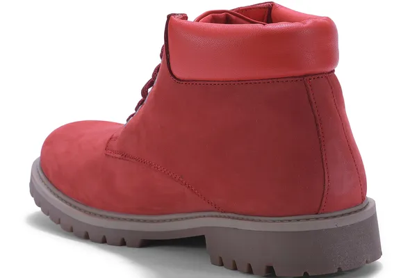 Women's Nubuck Leather Boots(#2249116_Port Red)