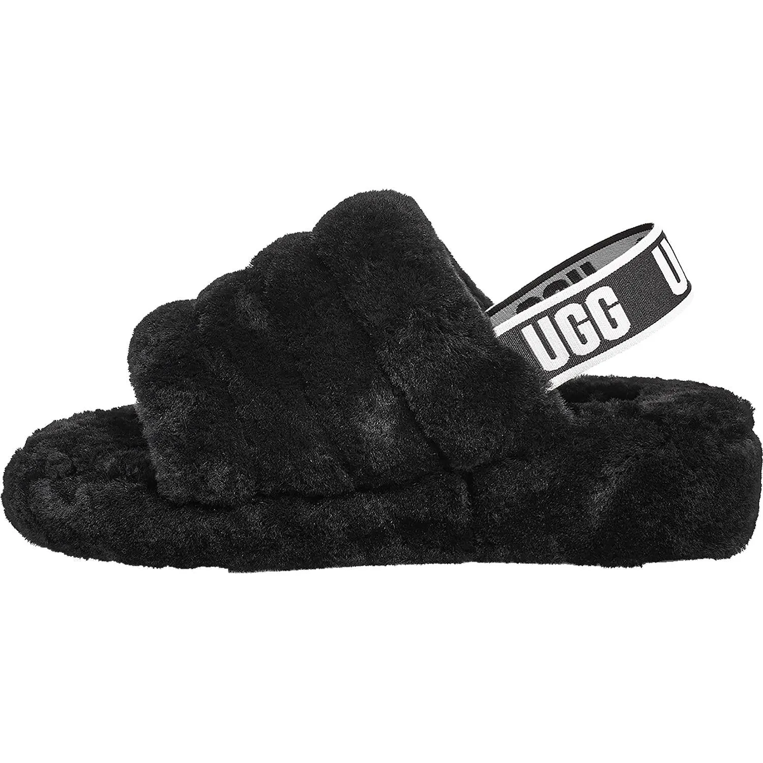 Women's UGG Fluff Yeah Slide Black Sheepskin