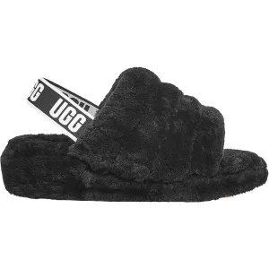 Women's UGG Fluff Yeah Slide Black Sheepskin