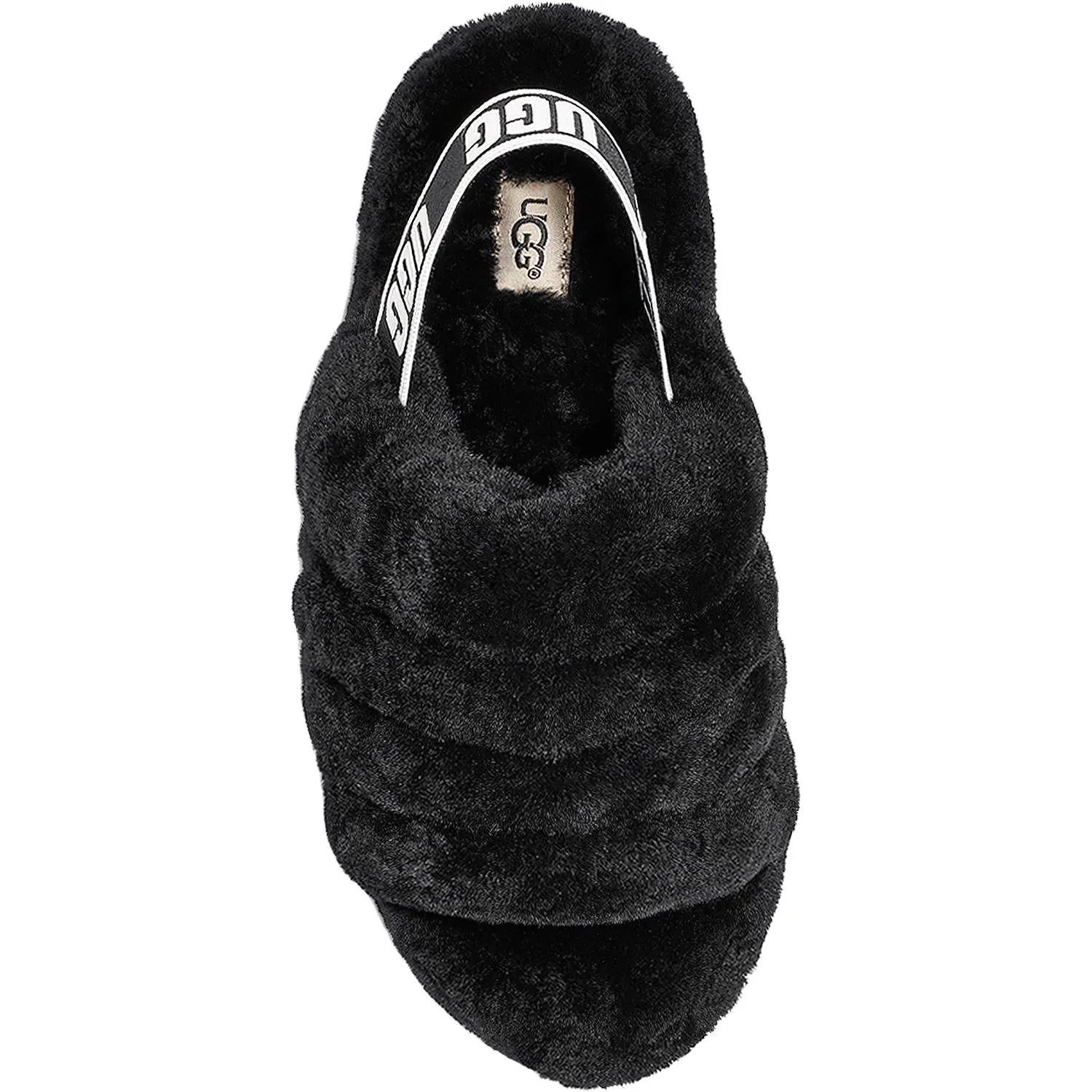 Women's UGG Fluff Yeah Slide Black Sheepskin