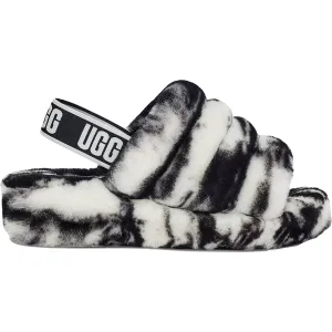 Women's UGG Fluff Yeah Slide Marble Black Sheepskin