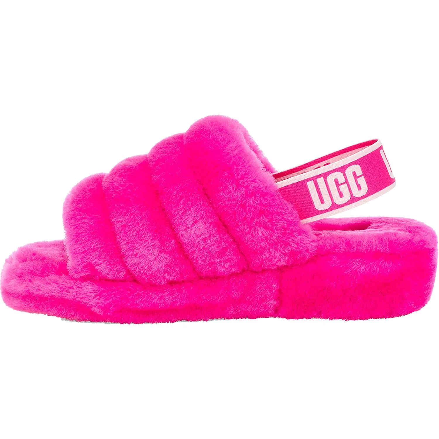 Women's UGG Fluff Yeah Slide Rock Rose Sheepskin