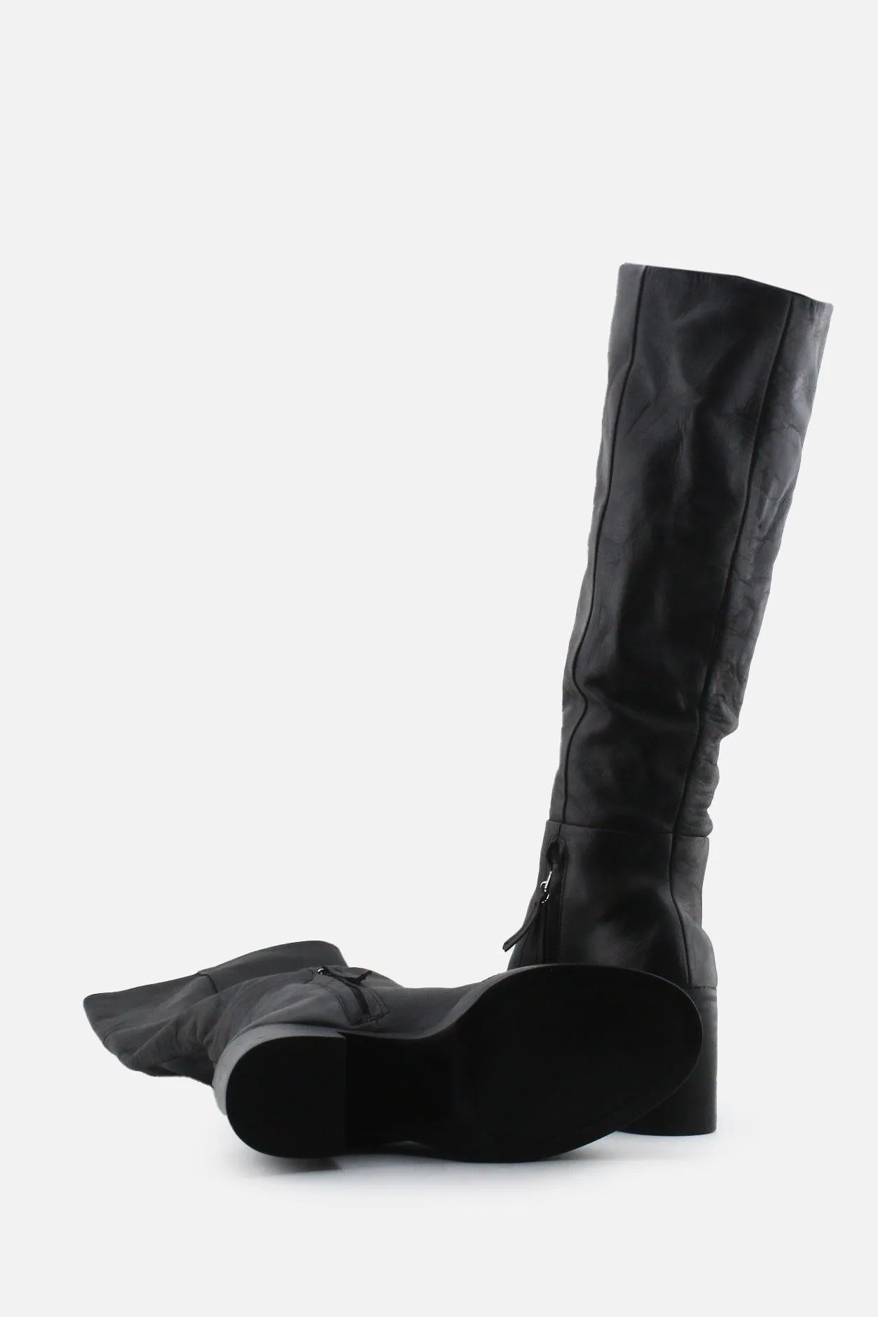 Zara Zipper Block Knee High Boots | 100% Authetic Leather