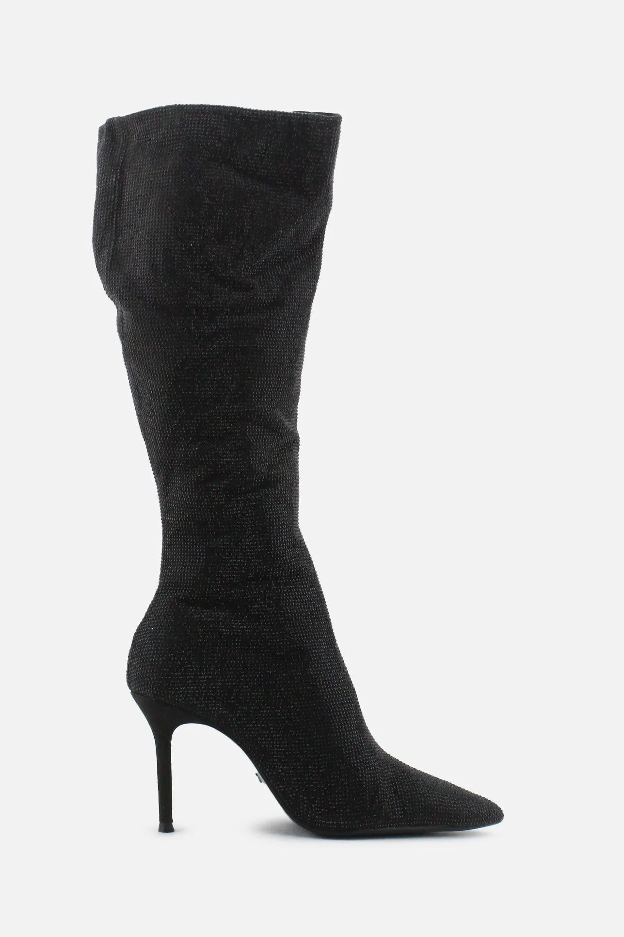 Zara Zipper Stilettos Knee High Boots | Textile